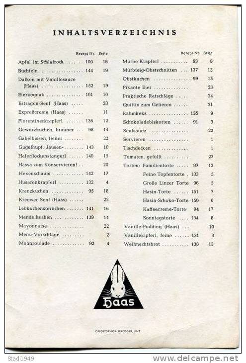 HAAS Rezeptbuch, ( Rot ) Etwa Um 1960 - Eten & Drinken