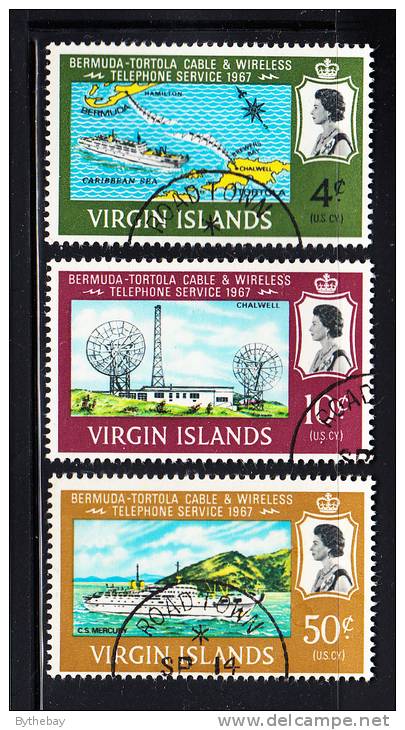 British Virgin Islands Used Scott #183-#185 Completion Of Bermuda-BVI Telephone Link - Iles Vièrges Britanniques