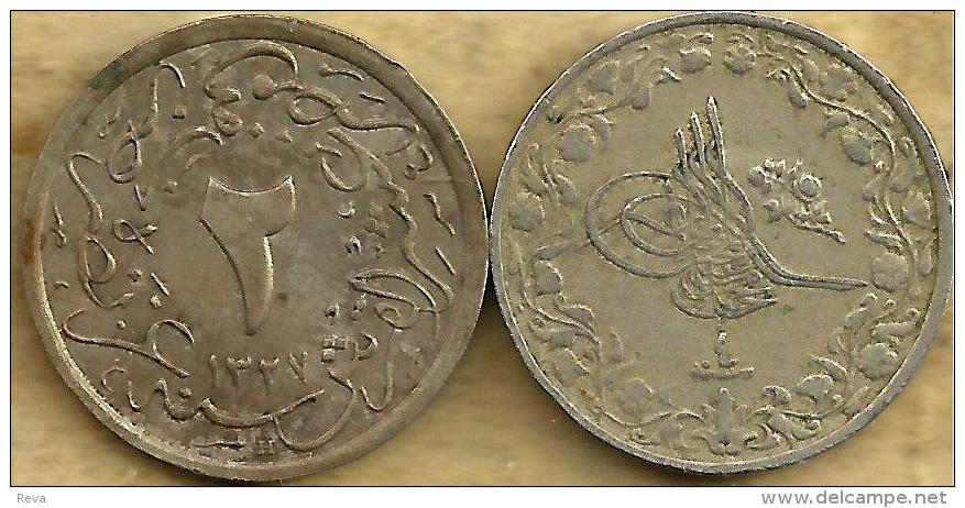 EGYPT  2/10 QIRSH INSCRIPTIONS FRONT & BACK YEAR 2 1910-1327 KM? READ DESCRIPTION CAREFULLY !!! - Egypte