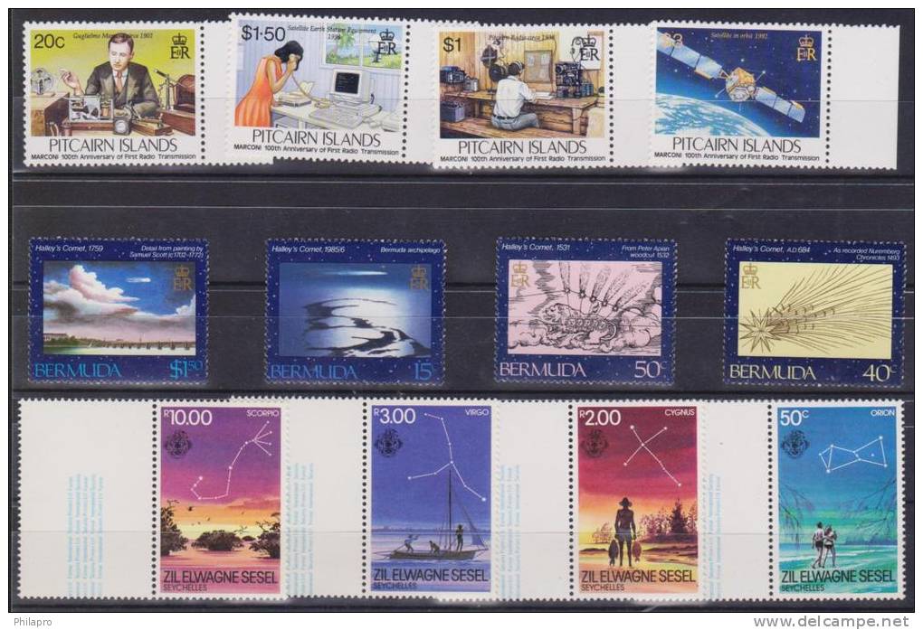 PITCAIRN+BERMUDA+SEYCHELLES  ESPACE  YVERT N°448/51+467/70+105/8 **MNH      Réf  1615 - Oceanië