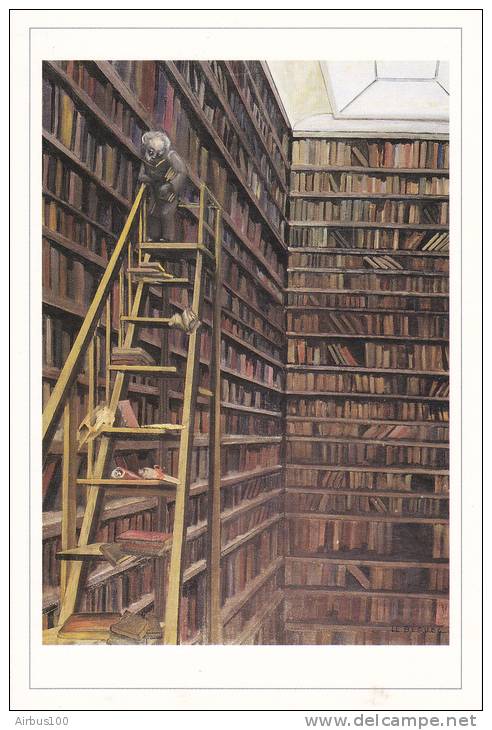 Le Goût Des Livres - Bibliothèque - Peinture à L´huile De Monique Le Béguec - 1989 - - Bibliothèques