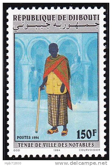 Timbre-poste Neuf** - Tenue De Ville Des Notables - N° 719C4 (Yvert) - N° 603 (Michel) - République De  Djibouti 1994 - Djibouti (1977-...)
