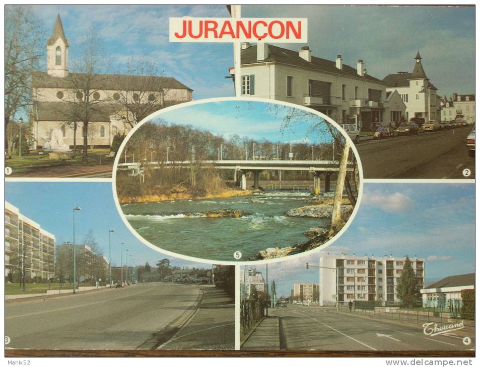 64 - JURANCON - L´ Eglise - Poste Et Mairie - Quartiers Neufs - Pont Sur Le Gave. (Multivues) - Jurancon
