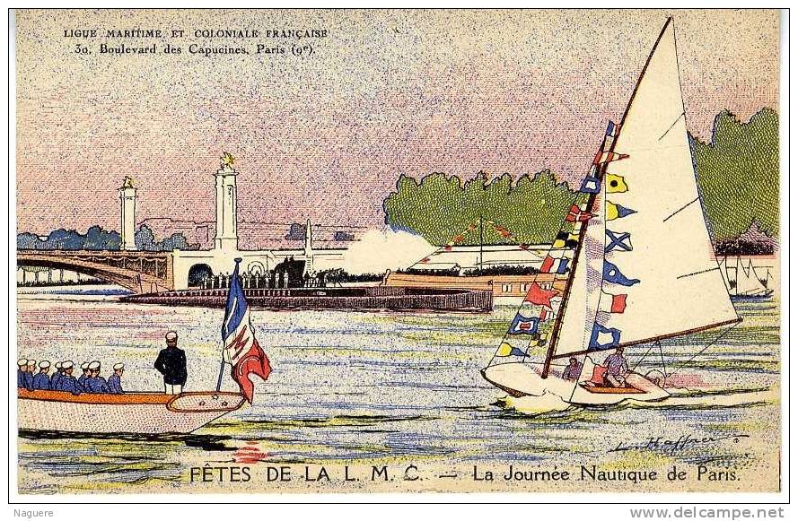 HAFFNER  LIGUE MARITIME ET COLONIALE FRANCAISE PARIS 1933  FETES DE LA  L M C  LA JOURNEE NAUTIQUE DE PARIS - Haffner