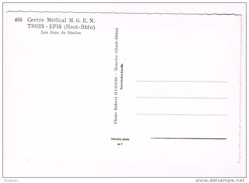TROIS-EPIS  ( Haut-Rhin  ) Centre Médical... Les Jeux De Boules  ( Sport... Pétanque....) - Petanque