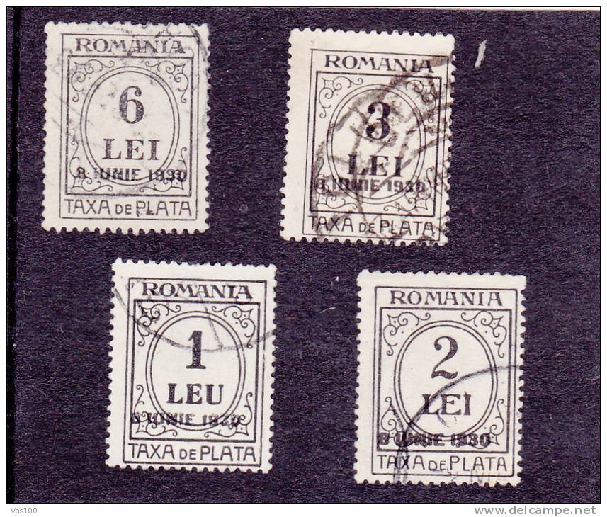 POSTAGE DUE  LOT 4 STAMPS USED RARE!, ROMANIA. - Postage Due