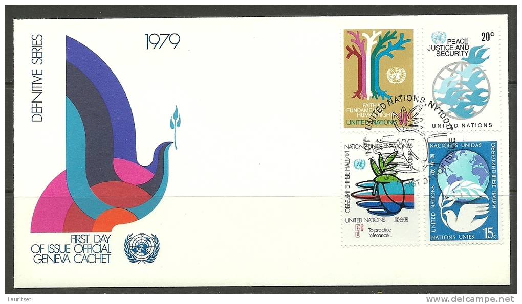 United Nations New York 1979 FDC Naciones Unidas UN - Lettres & Documents