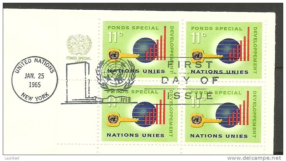 United Nations New York  25.01.1965 FDC Naciones Unidas UN Fonds Special Developpement - Storia Postale