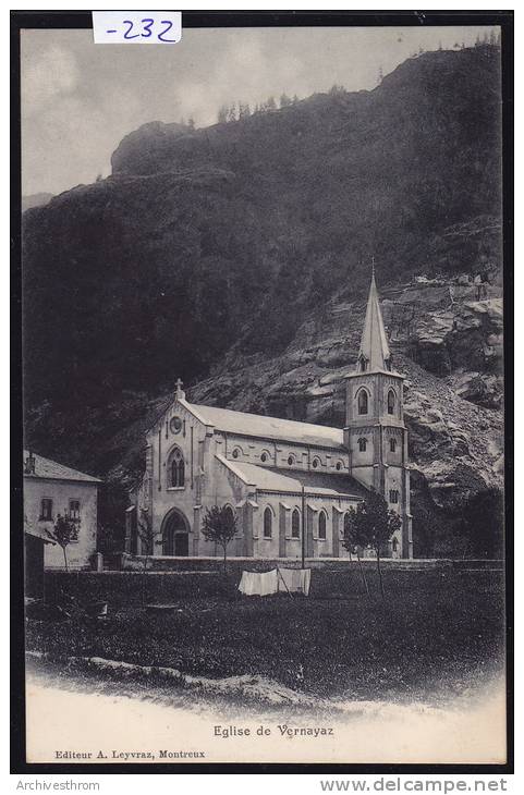 Vernayaz ; L'église ; éditée à Montreux, Dos De Carte Française (-232) - Vernayaz