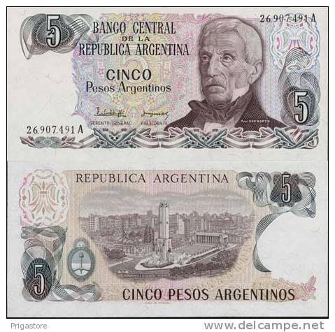 Argentine - Argentina Billet De 5 Pesos Argentino Pick 312 Neuf 1er Choix UNC - Argentine