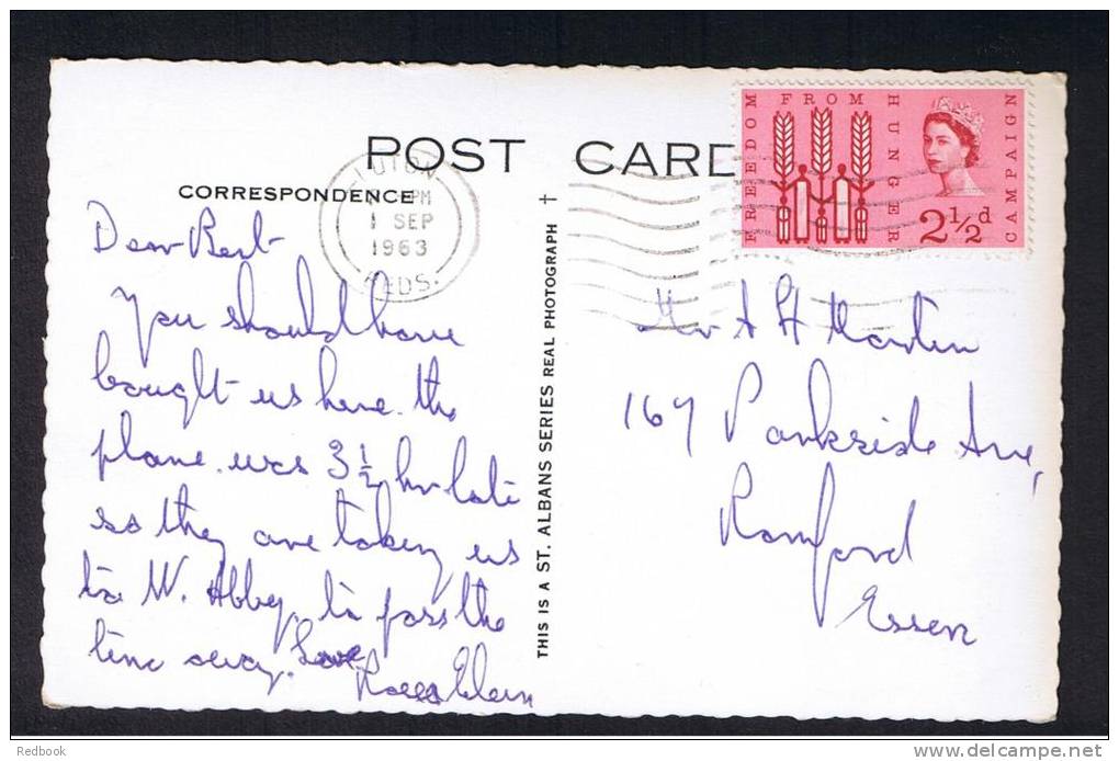 RB 883 - 1963 Real Photo Multiview Postcard -  George Street ++ Luton Bedfordshire - Freedom From Hunger Stamp - Other & Unclassified