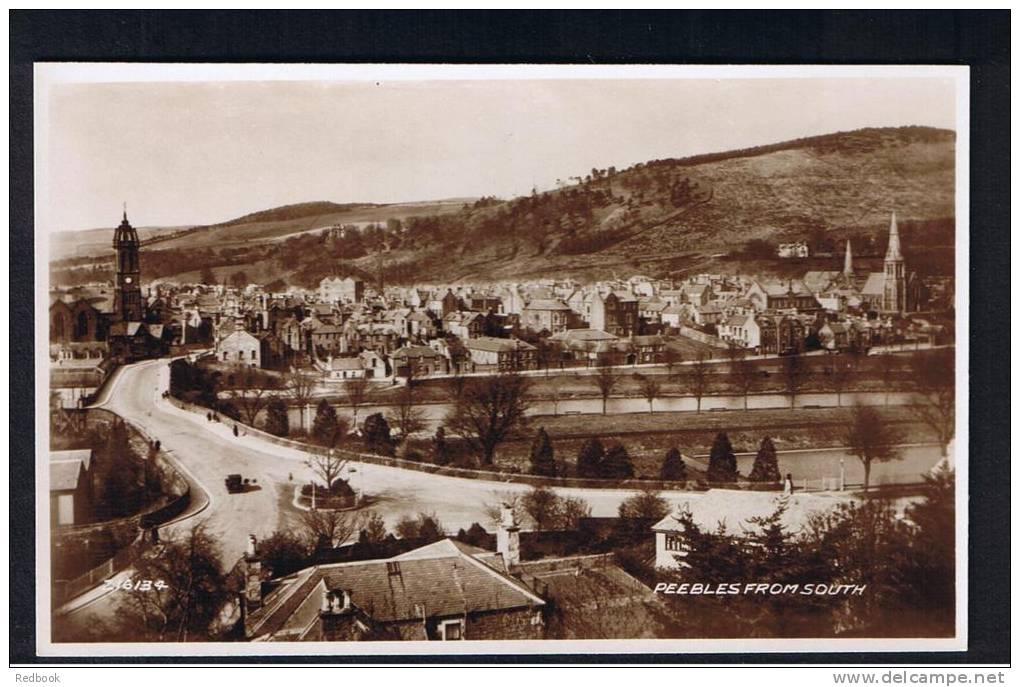 RB 883 - Real Photo Postcard -  Peebles From The South - Peeblesshire Scotland - Peeblesshire