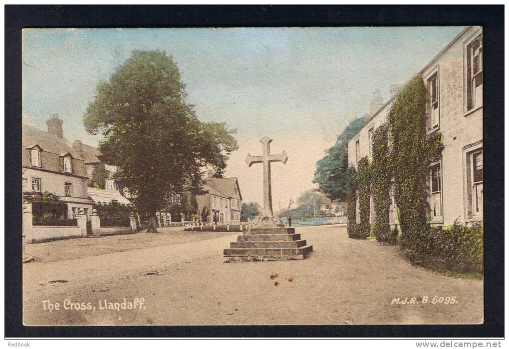 RB 883 - Early Postcard - The Cross &amp; Houses Llandaff Glamorgan Wales - Glamorgan