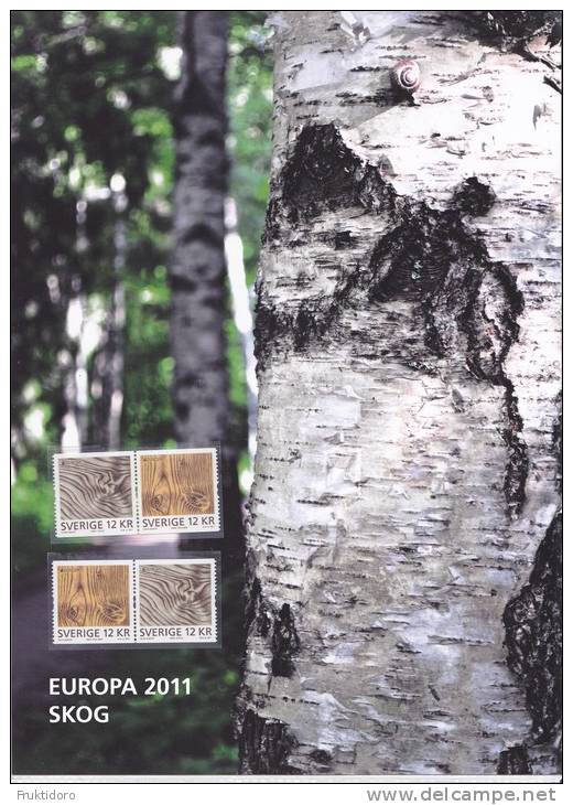 Sweden Collector's Sheet Mi 2812-2813 Europa 2011* * International Year Of Forests - Spruce - Pale Birch - Lettres & Documents
