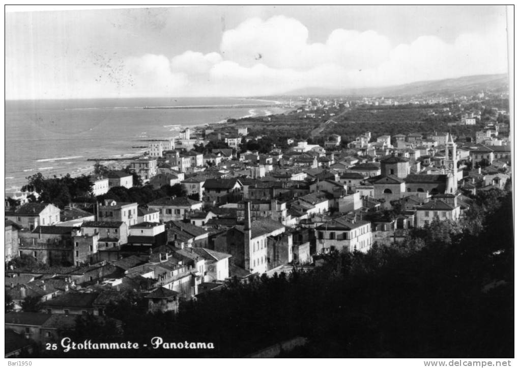 Bellissima Cartolina  Anni 50   " Grottammare - Panorama " - Ascoli Piceno