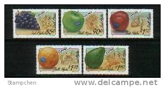 South Africa 1994 Export Fruits Stamps Fruit Grape Apple Orange Avocado Plum - Ungebraucht