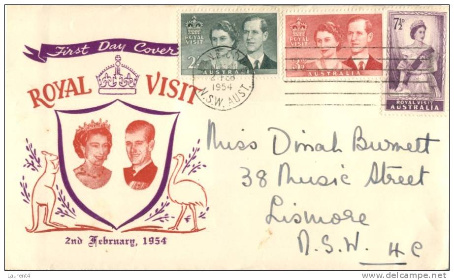 (101) FDC Cover - Royal Visit 1954 - Usati