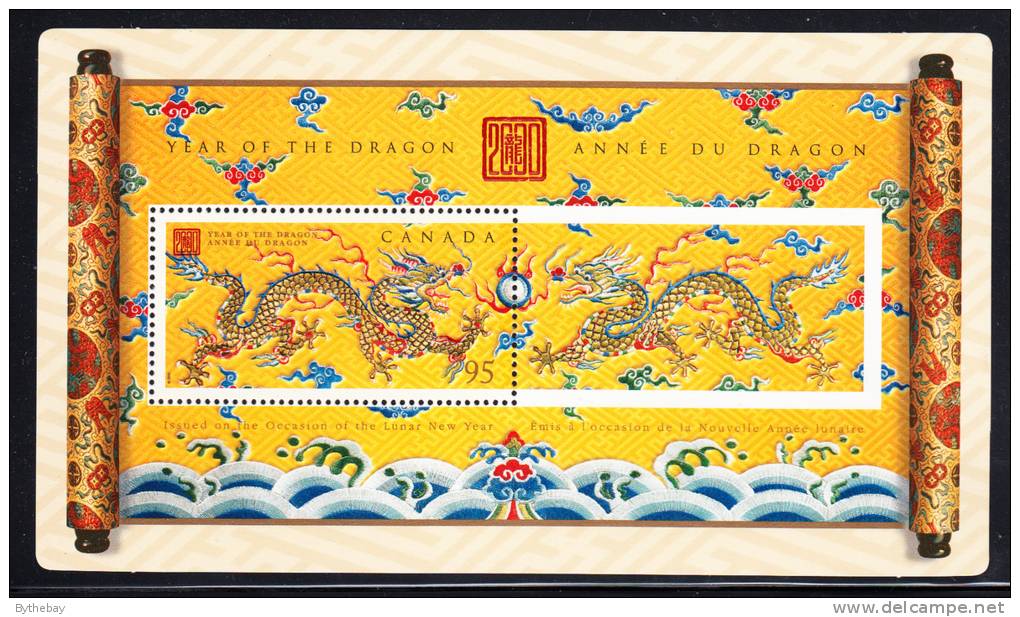 Canada MNH Scott #1837 Souvenir Sheet 95c Year Of The Dragon - Chinese Lunar New Year - Neufs