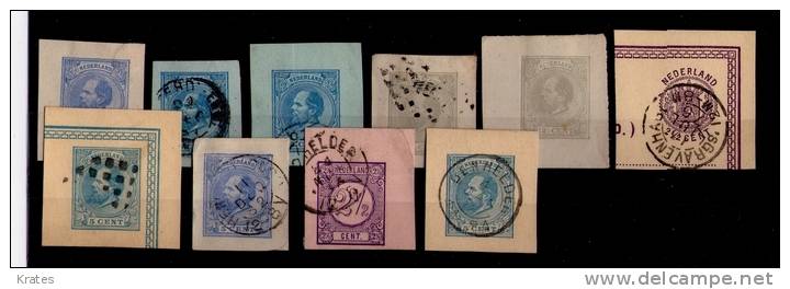 Stamps - Postal Stationery, Cutouts, Ganzsachenausschnitten, Netherlands - Sonstige & Ohne Zuordnung