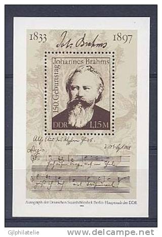 ALLEMAGNE DDR 2764 Johannes Brahms - 1981-1990