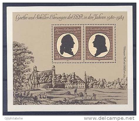 ALLEMAGNE DDR 2681/82 Johann Wolfgang Von Goethe Et Friedrich Schiller - 1981-1990