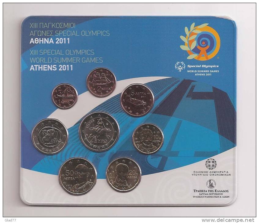 Officia-Original-Authentic    Blister Special Olympics With All 2011 EURO Coins BU!! - Griekenland