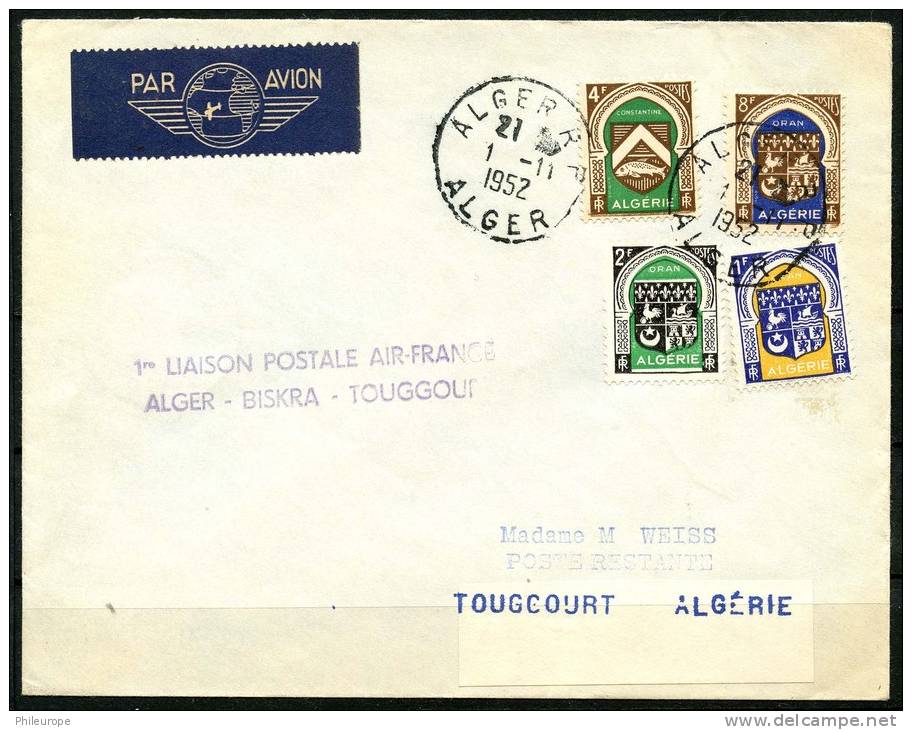 Algerie Lettre Pour Touggourt 1952 - Lettres & Documents