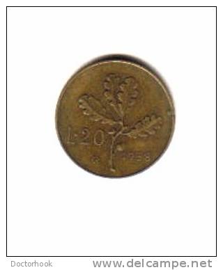 ITALY   20  LIRE  1958 (KM # 97.1) - 20 Lire