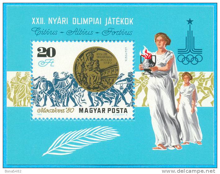 BLOC JEUX OLYMPIQUES DE MOSCOU 1980 HONGRIE  MAGYAR POSTA / MNH** / W 98 - Ungebraucht