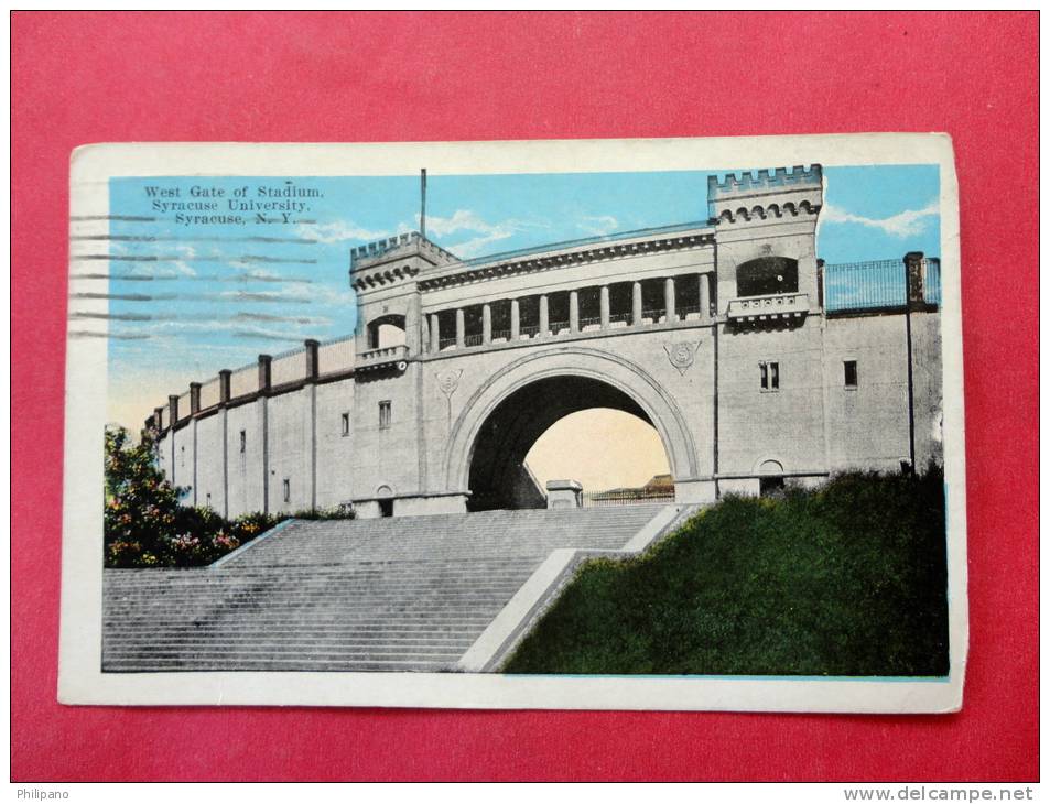- New York > Syracuse  West Gate Of Stadium 1925 Cancel== = = -ref  643 - Syracuse
