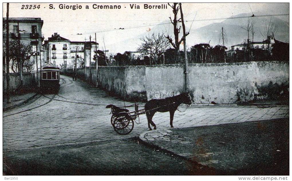 Cartolina  D´epoca     "   S. Giorgio A Cremano -  Via Borrelli " - San Giorgio