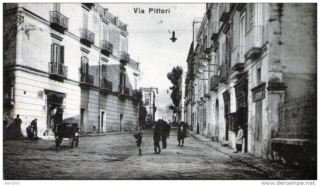 Cartolina  D´epoca     "   S. Giorgio A Cremano -  Via Pittori  " - San Giorgio