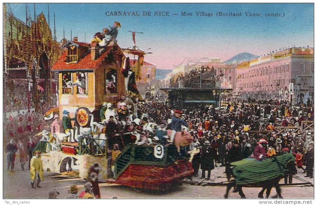 06 - Nice - Carnaval, Mon Village (char) Bonitassi Vcitor Constr. - Carnevale