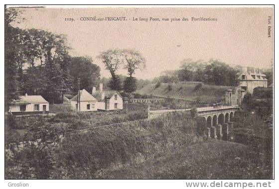 CONDE SUR ESCAUT 1129 LE LONG PONT VUE PRISE DES FORTIFICATIONS 1914 - Conde Sur Escaut