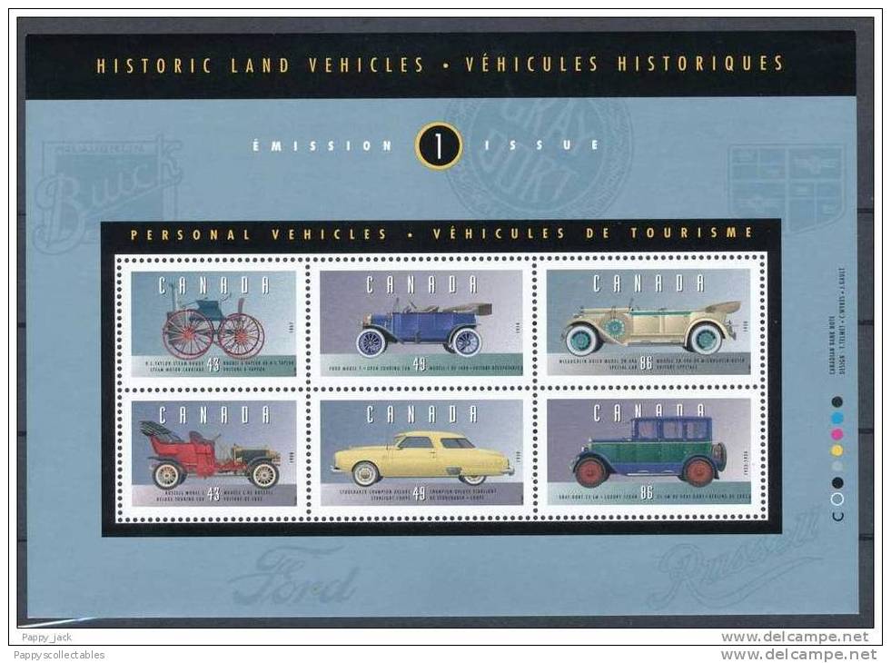 Canada VINTAGE CARS VEHICLES  Souvenir Mini Sheet MNH 1993 - Blocks & Sheetlets