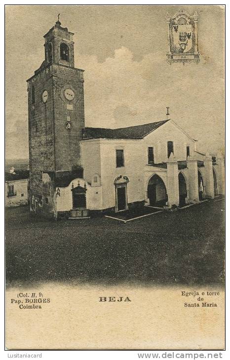 BEJA  - Egreja E Torre De Santa. Maria (Ed. Pap. Borges, Col. H,9) Carte Postale - Beja