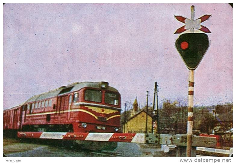 RAIL * RAILWAY RAILROAD * TRAIN DIESEL LOCOMOTIVE * BARRIER * HUNGARIAN STATE RAILWAYS * CALENDAR * MAV 1974 4 * Hungary - Small : 1971-80