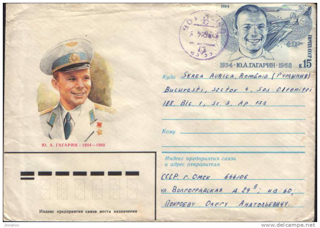 Russia-Postal Stationery Envelope 1984-Cosmonaut Yuri Gagarin;Le Cosmonaute Youri Gagarine - Russie & URSS