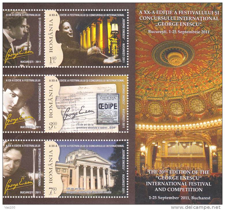 GEORGE ENESCU International Festival And Competition Musique,block,2011, MNH Romania. - Neufs
