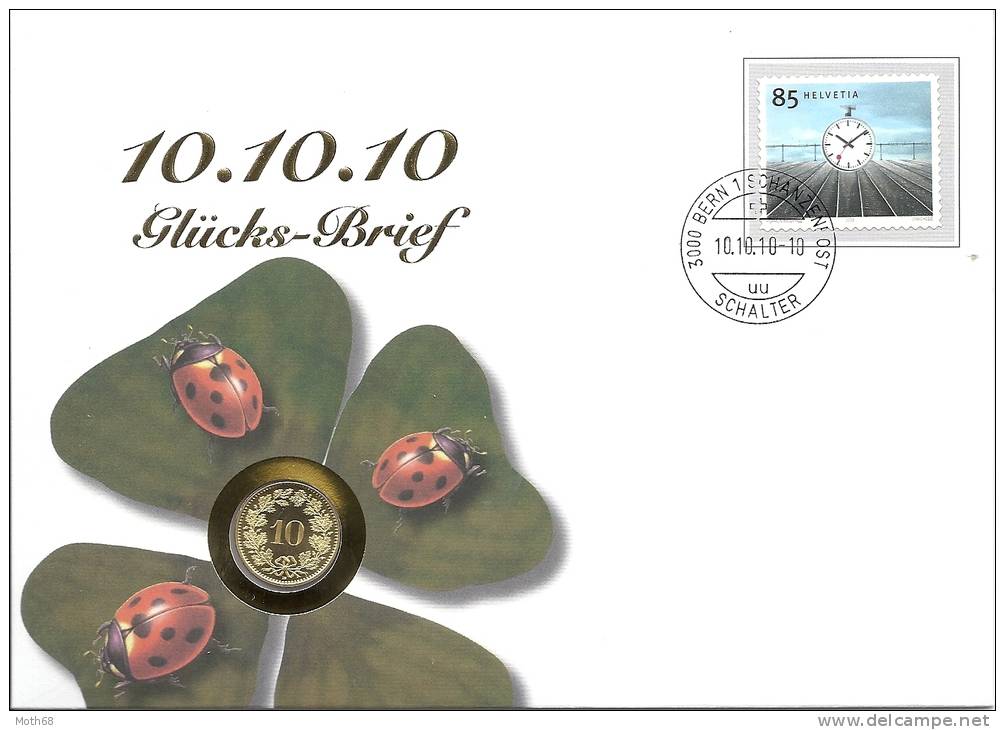 10.10.10-10 Glücksbrief Mit Goldenem 10 Räppler Numis - Storia Postale