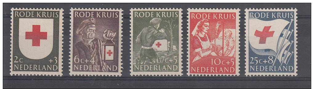 PAYS BAS - 1953  - CROIX ROUGE/RED CROSS N°595/599** COTE 22.00&euro; - Neufs