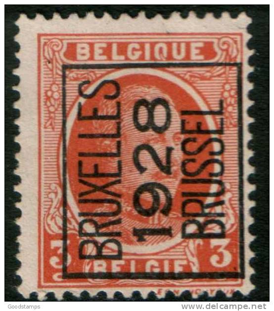 Belgium King Albert I, 3c 1922  Type , BRUXELLES 1928 BRUSSEL,  Roller Precancel, No Gum - Rollini 1920-29