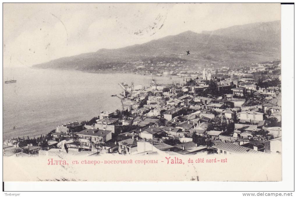 Russia 1903 Picture Postcard Ship Mark Batum - Odessa Type 4 Serial 10 Crimea Yalta To Paris, Superb (d43y) - Briefe U. Dokumente