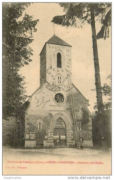 MENIL GONDOUIN : Extérieur De L'Eglise. Mesnil. 2 Scans. Edition Lizot - Autres & Non Classés