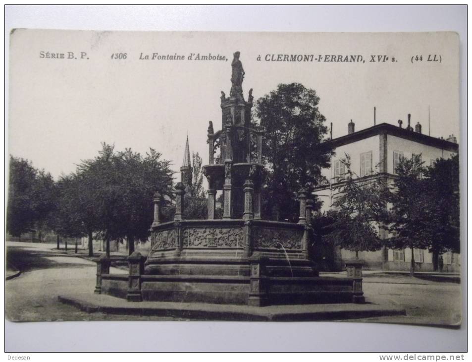 Cpa Série BP 1306 La Fontaine D'Amboise à Clermont Ferrand XVI S (44LL) - Clermont Ferrand