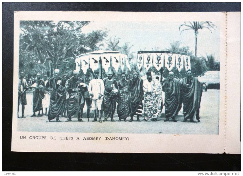 PUBLICITE POUR L'EXPOSITION COLONIALE 1931 DEPLIANT DU SENEGAL GROUPE DE CHEFS A ABOMEY DAHOMEY DAKAR ANSE BERNARD - Publicités