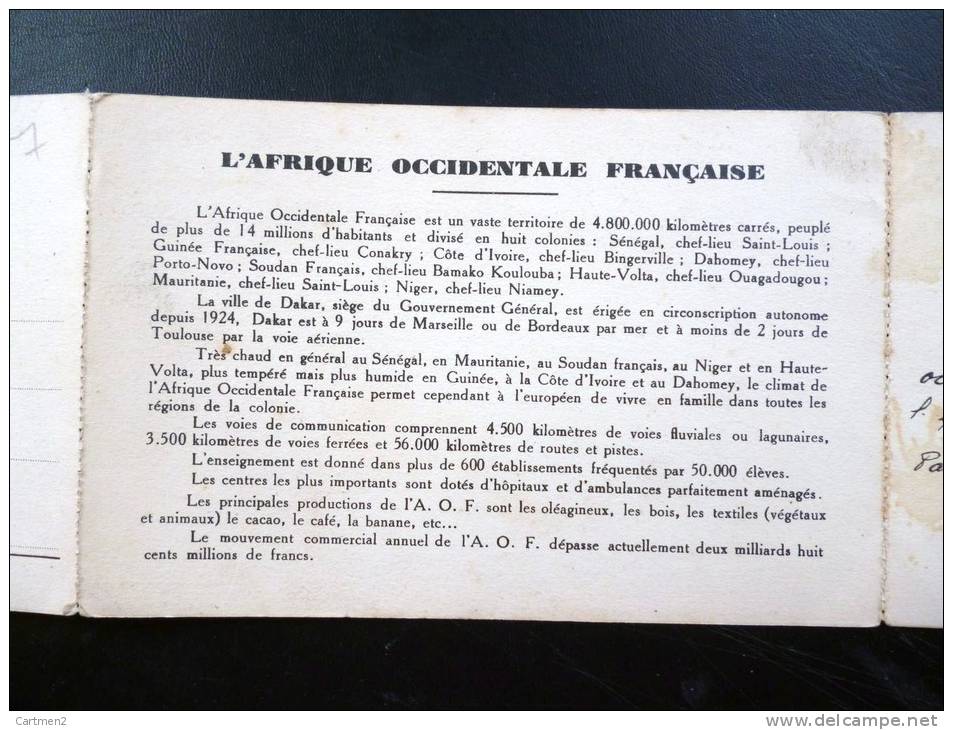 PUBLICITE POUR L'EXPOSITION COLONIALE 1931 DEPLIANT DU SENEGAL GROUPE DE CHEFS A ABOMEY DAHOMEY DAKAR ANSE BERNARD - Publicités