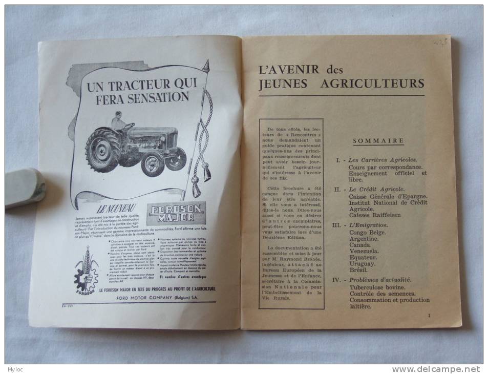 L'Avenir Des Jeunes Agriculteurs. Numéro Spécial De La Revue Rencontre. 40 Pages. Publicités. Illustrations - Natuur