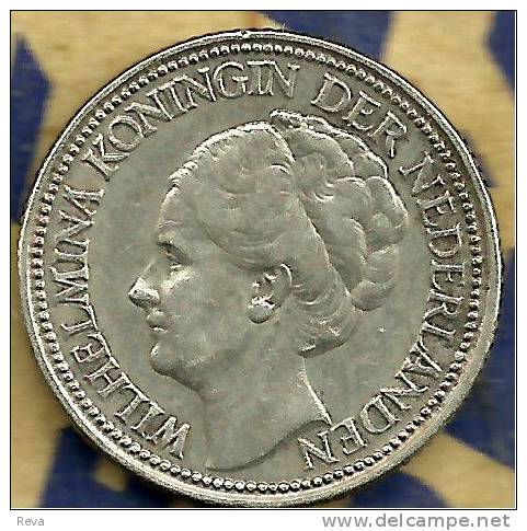 NERTHERLANDS 25 CENTS WREATH FRONT QUEEN HEAD BACK 1928 AG SILVER KM164 VF READ DESCRIPTION CAREFULLY !!! - 25 Cent
