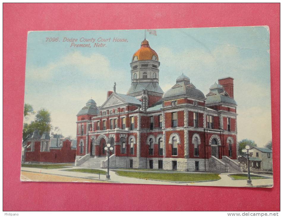 - Nebraska > Fremont   County Court House  1912 Cancel=  = = = Ref 646 - Fremont